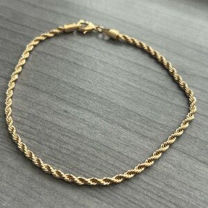 18K Gold Filled Rope Chain Anklet | 9” Dainty Anklet | NWOT